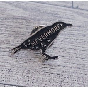 🆓FREE WITH PURCHASE Raven Nevermore Enamel Pin Edgar Allan Poe NWT